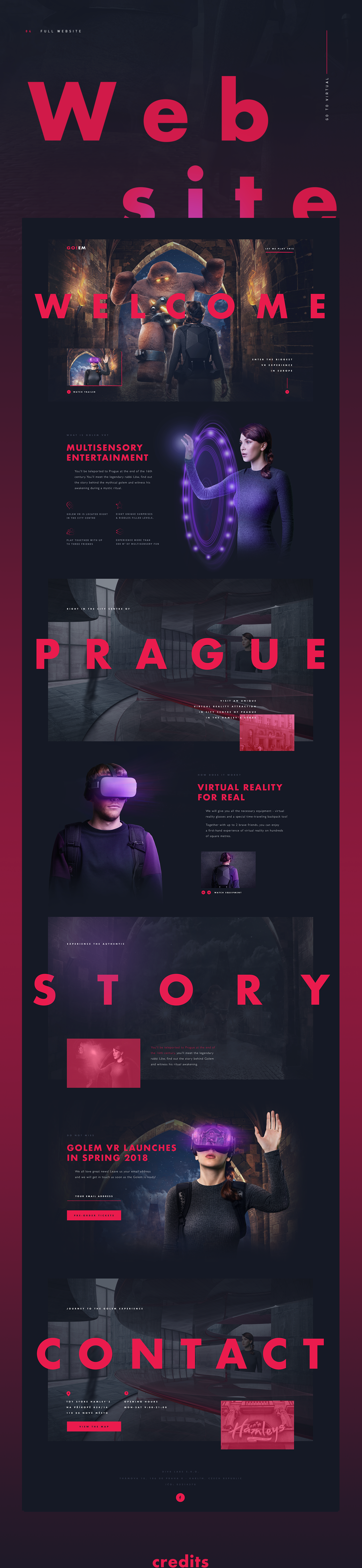 Web Design  ux/ui dark Virtual reality golem vr Futura animation  interaction