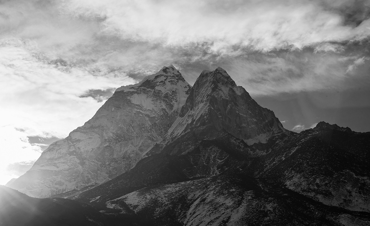 asia black and white himalayas kathmandu landscapes mountains nepal