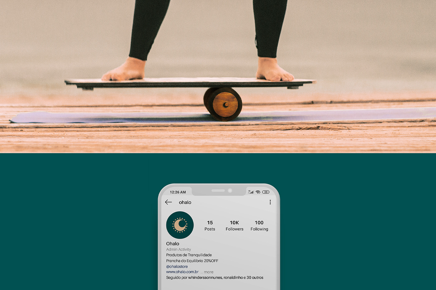 balance board brand green handmade logo Logotype visual identity branding Nature tranquility