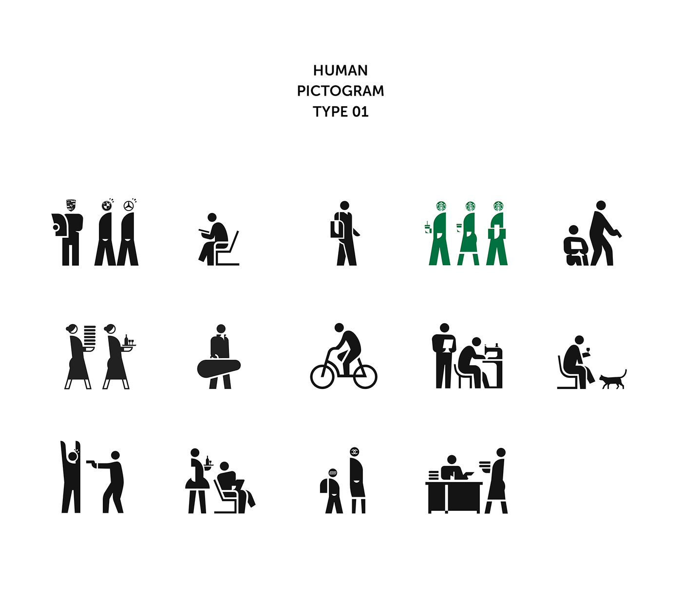 human pictogram isotype graphic solid line