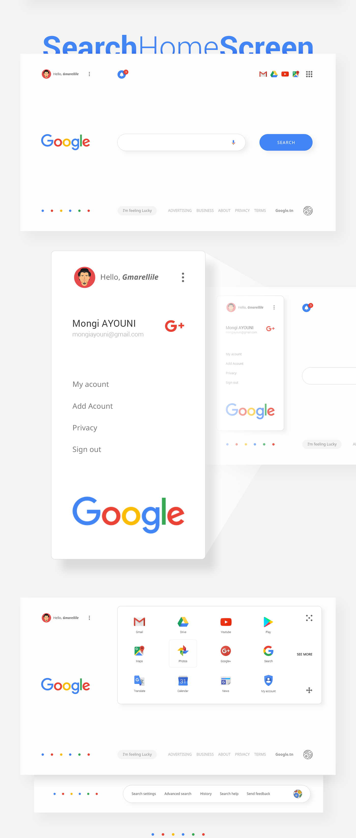 google search UIX redesign Creativity UI graphic tunisia