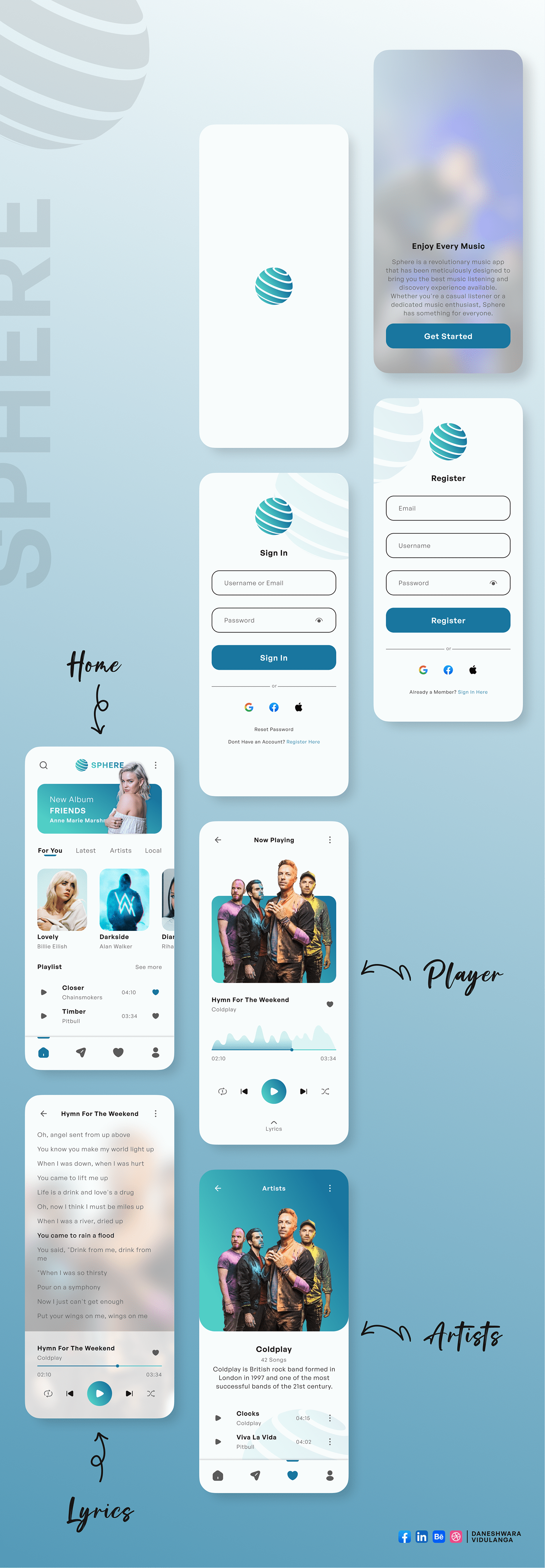 music Cover Art uidesign Case Study music app spotify Lyric video itunes Android App player design