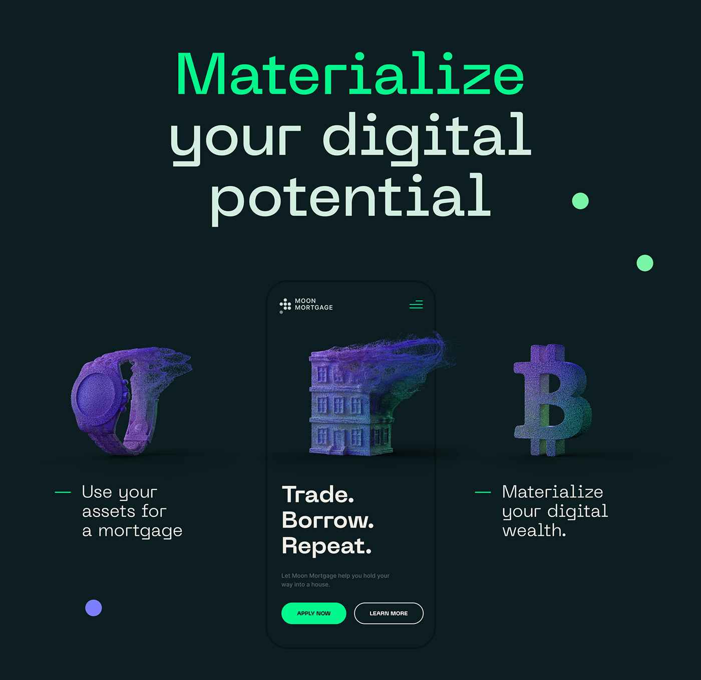atom branding  crypto finances landing page visual identity 3D animation  ILLUSTRATION  logo