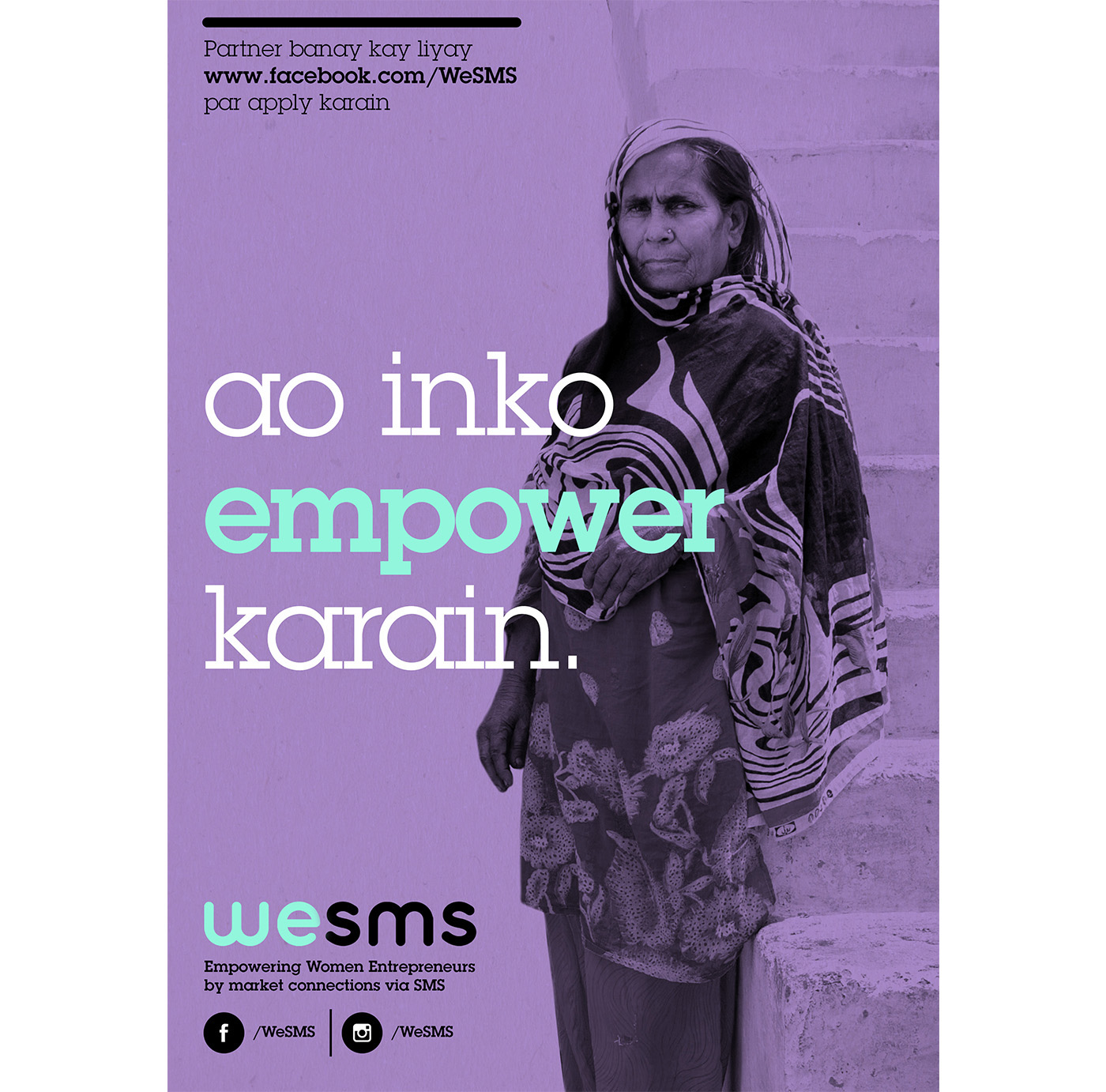 design social change social impact nonprofit artisan women empowerment poster Web design thinking research Pakistan SMS Technology Infodiagram social media