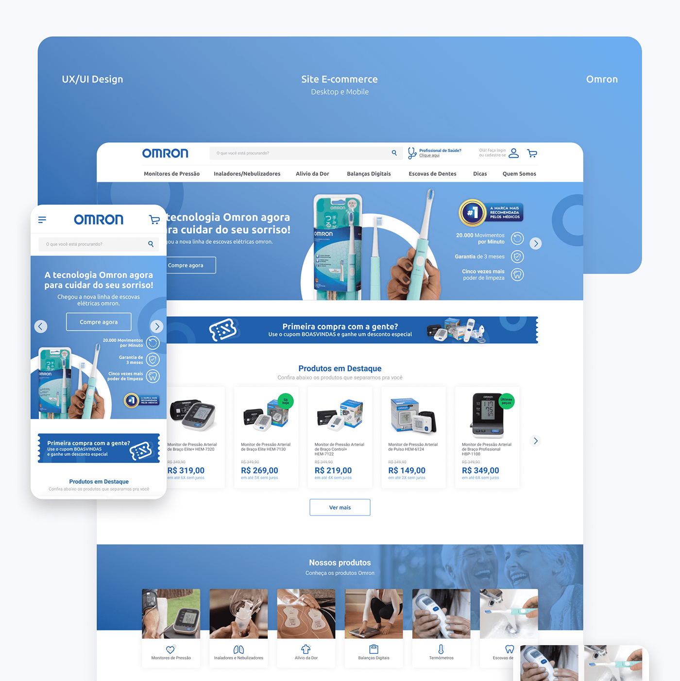 e-commerce ecoomerce website site design UI/UX saúde Health mobile design Loja Virtual Ecommerce ui design