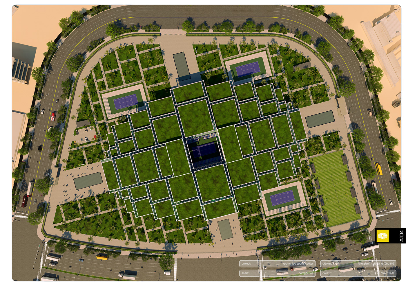 architecture archviz Render sport Sports Design tennis Tennis stadium visualization