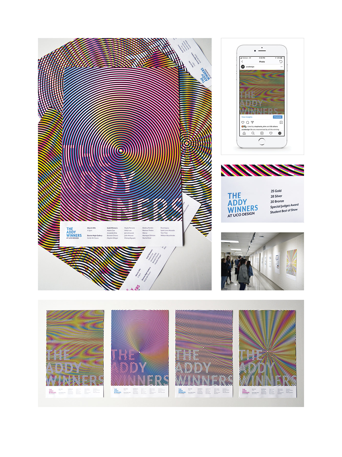 moire mesmerize line pattern Visual Effects  winning Addys student show trippy CMYK print design 