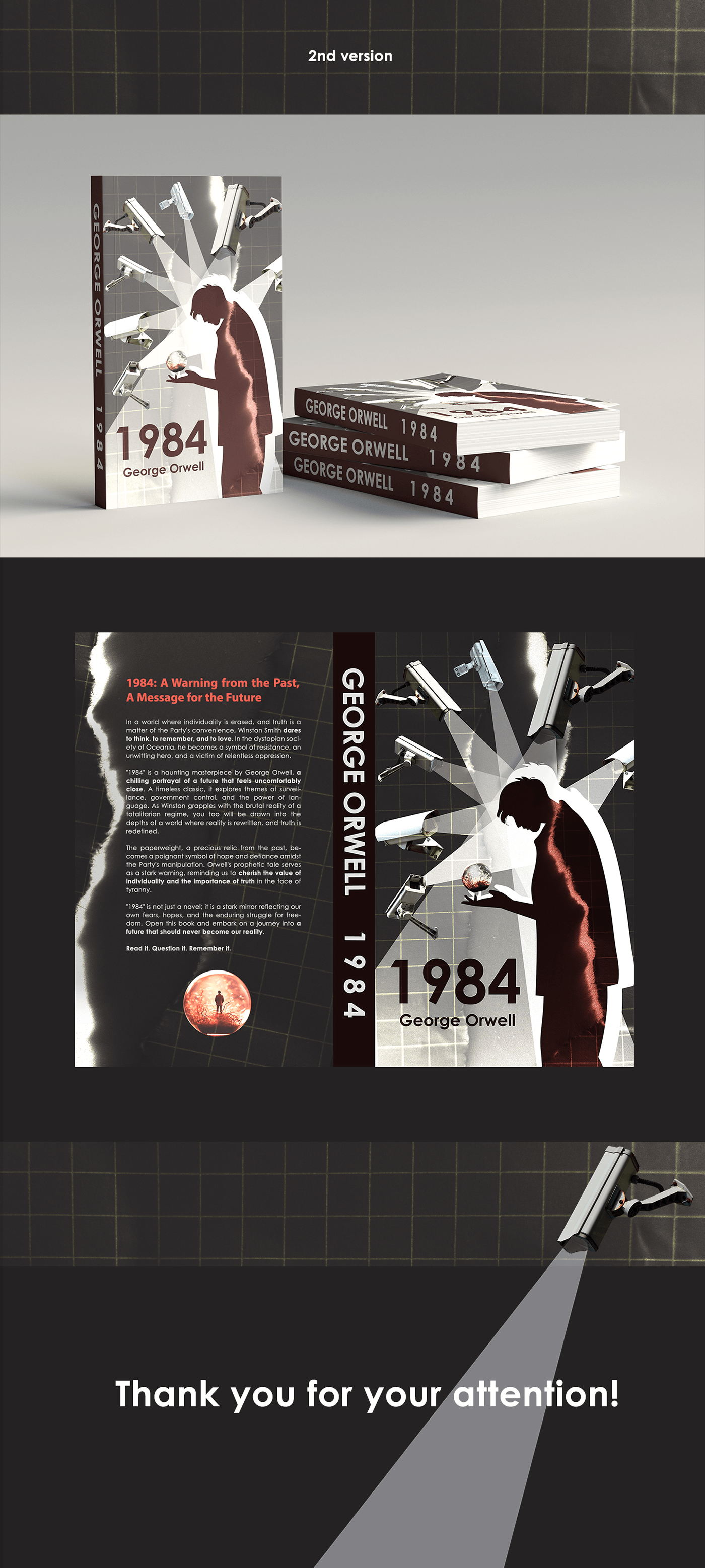 1984 Book Cover book cover Book Cover Design cover book design 1984 book George Orwell Big Brother surveillance 1984 george orwell