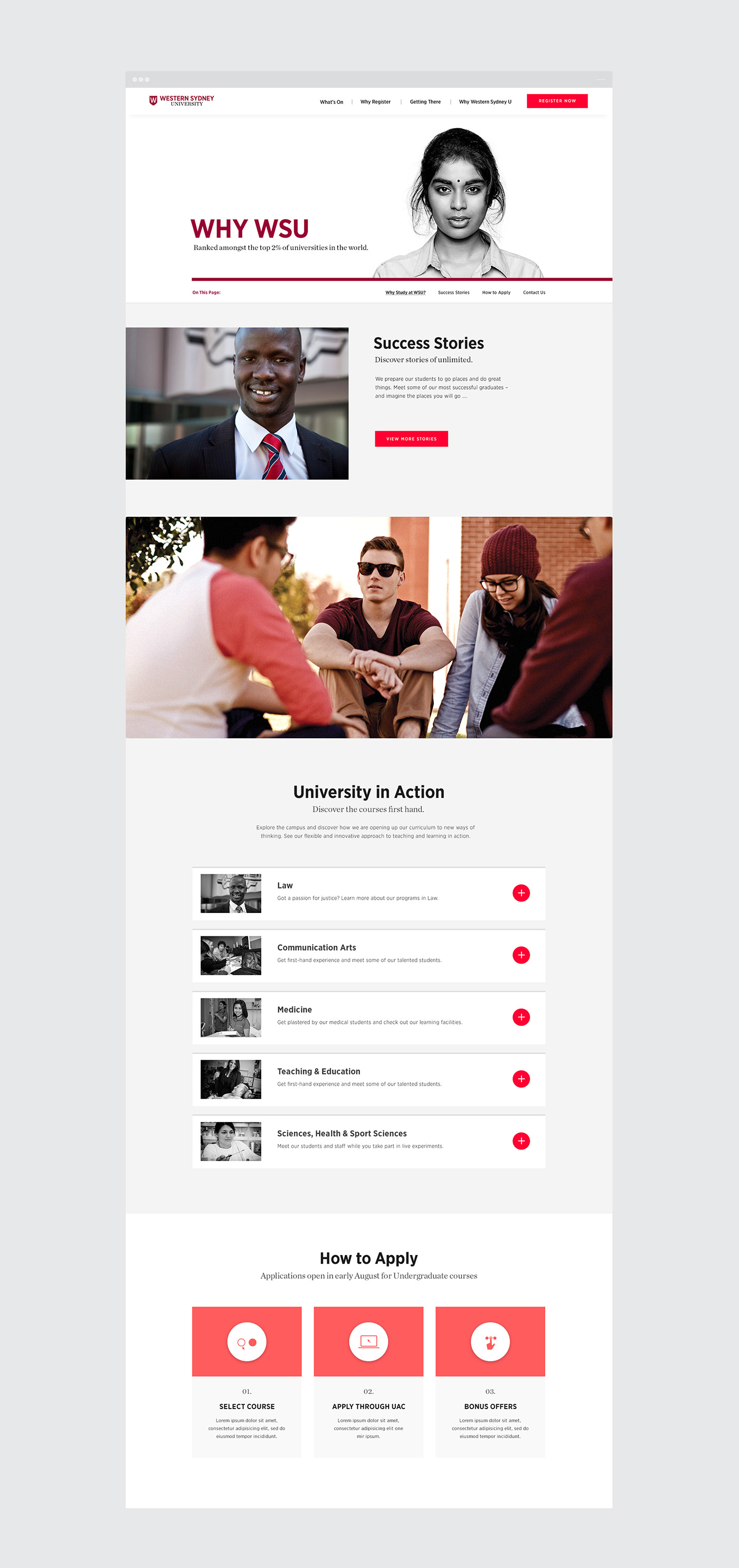 Education University Event corporate Government Website Experience Interface