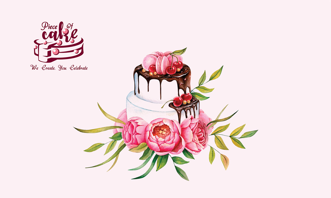 cake chocolate design Food  graphic design  identity logo piece of cake stationary