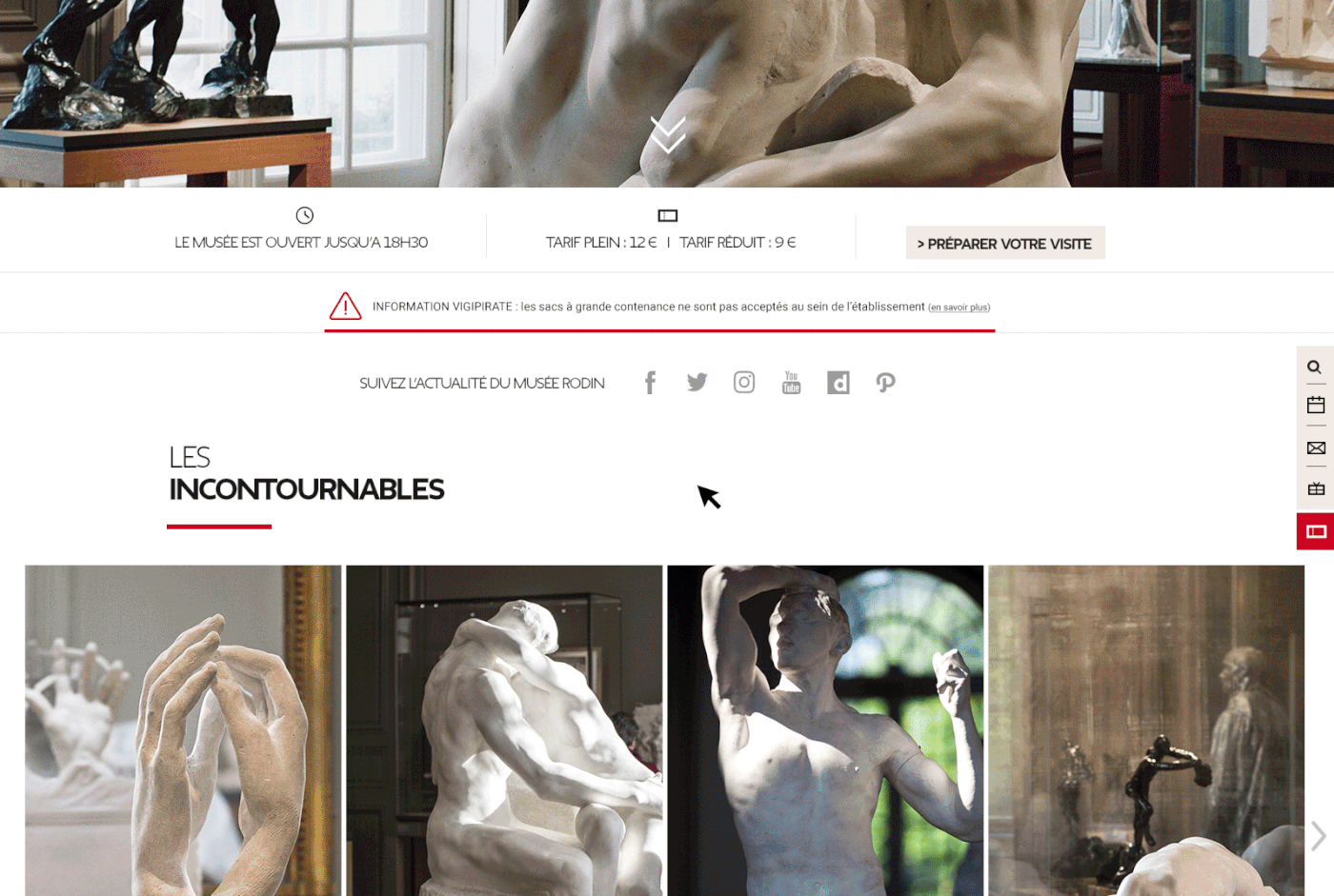 culture identity musée museum Paris rodin sculpture Webdesign Website