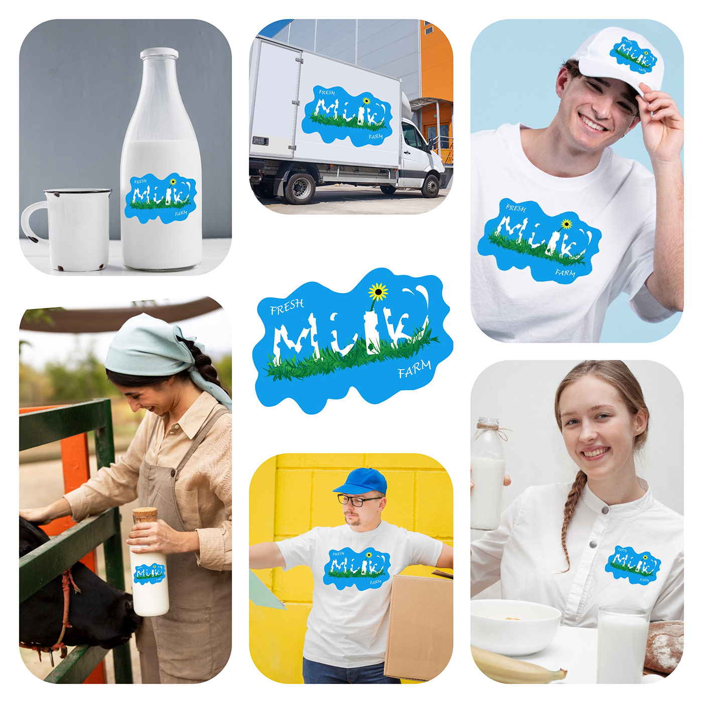 milk logo logo farm milk farm logo Graphic Designer blue logo milk fresh
