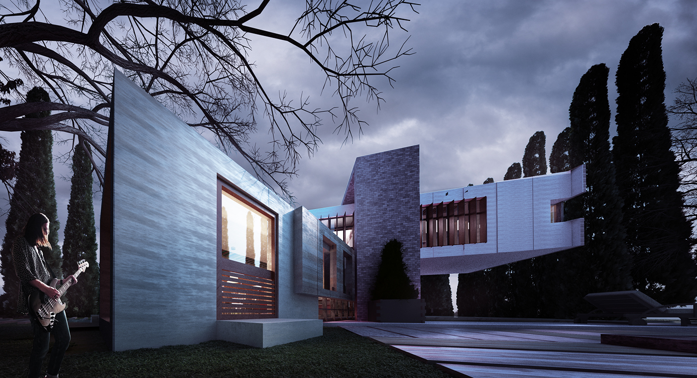 Villa architecture Render ILLUSTRATION  postproduction