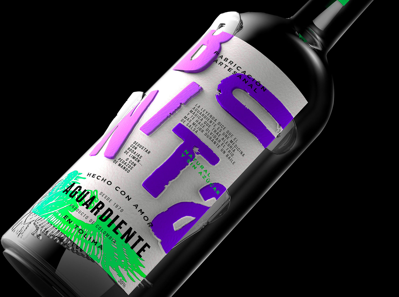 agave aguardiente alcohol america botella colombia purple