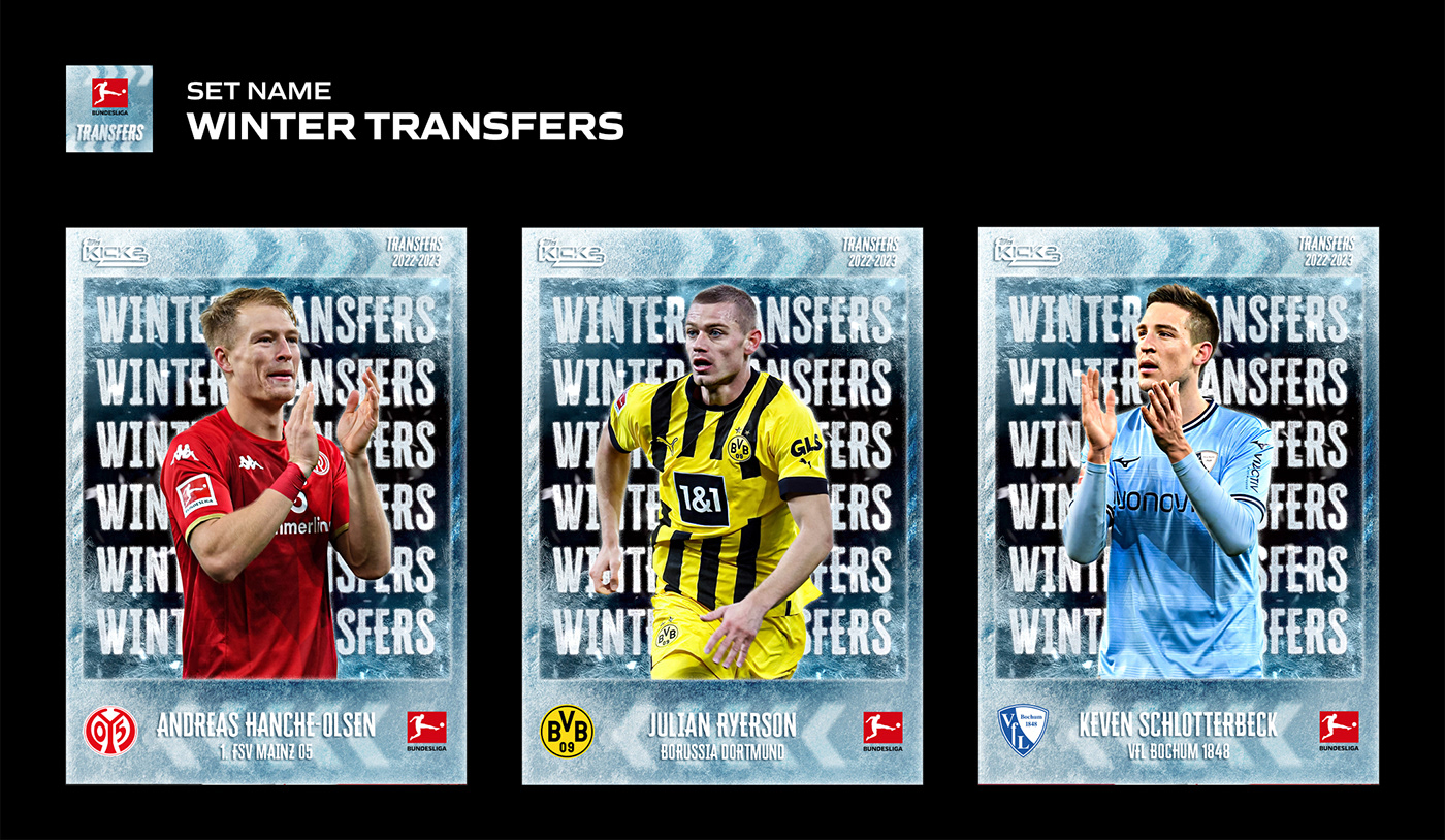 bundesliga cards champions league digital product football soccer sports Topps trading cards sports design germany