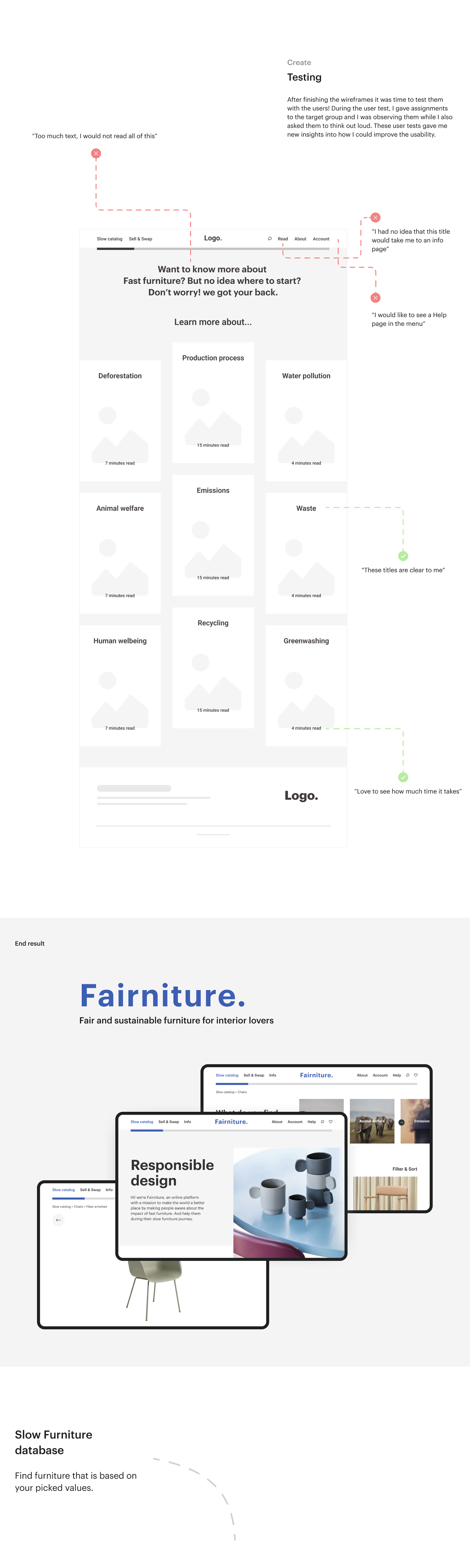 conscious furniture furnitures Interior Platform Sustainable UI ux Webdesign Website