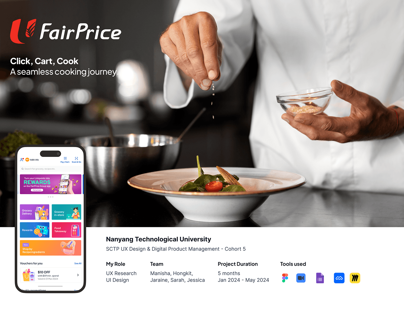UI UX Case study recipe app design cooking Food  app designer UI/UX user experience Interface NTUCFairPrice