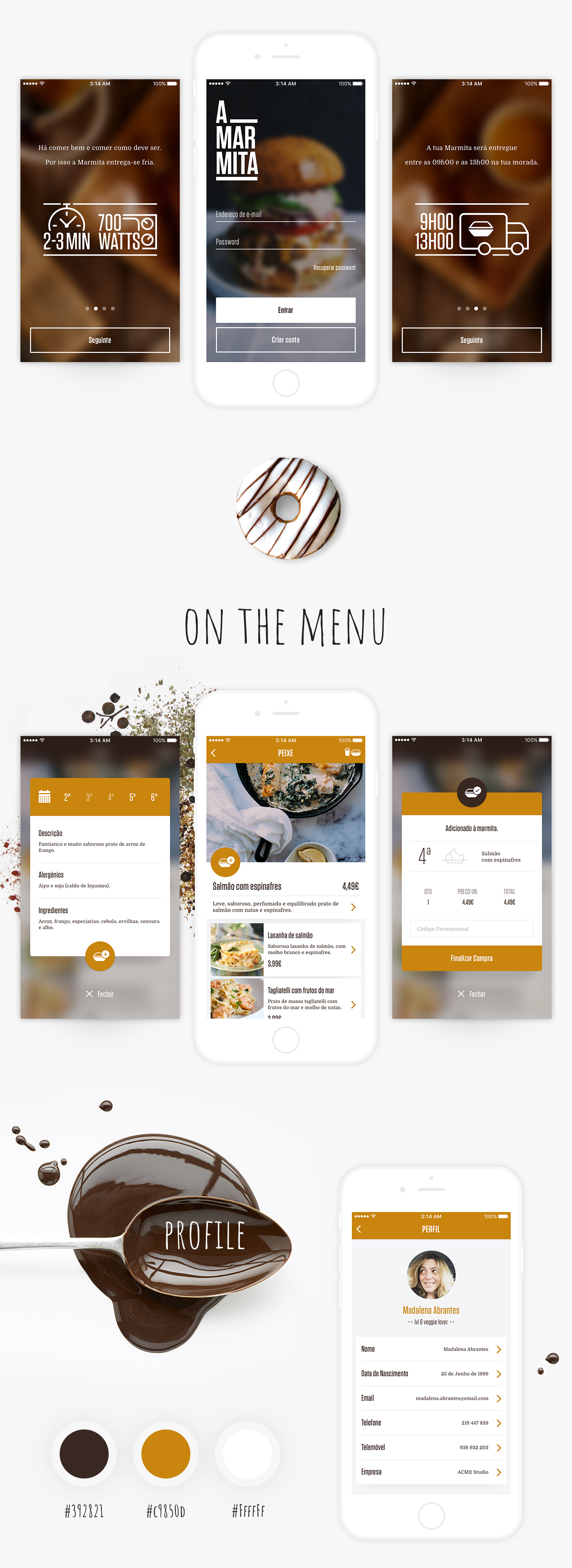 marmita lunch delivery app application concept ux UI design Food 