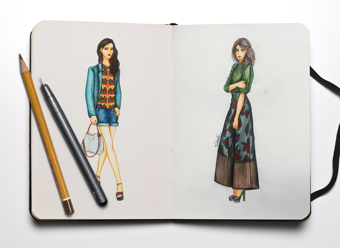 croquies   Ethnic women fashion design fashion illustration