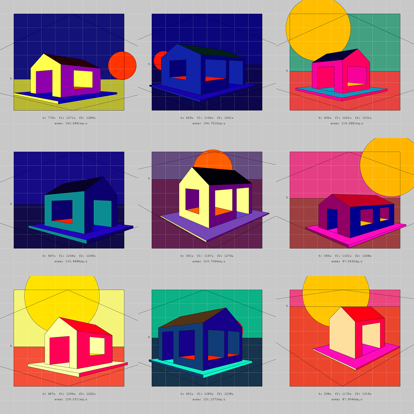 code creative coding generative art geometry house JavaScript p5js programming 