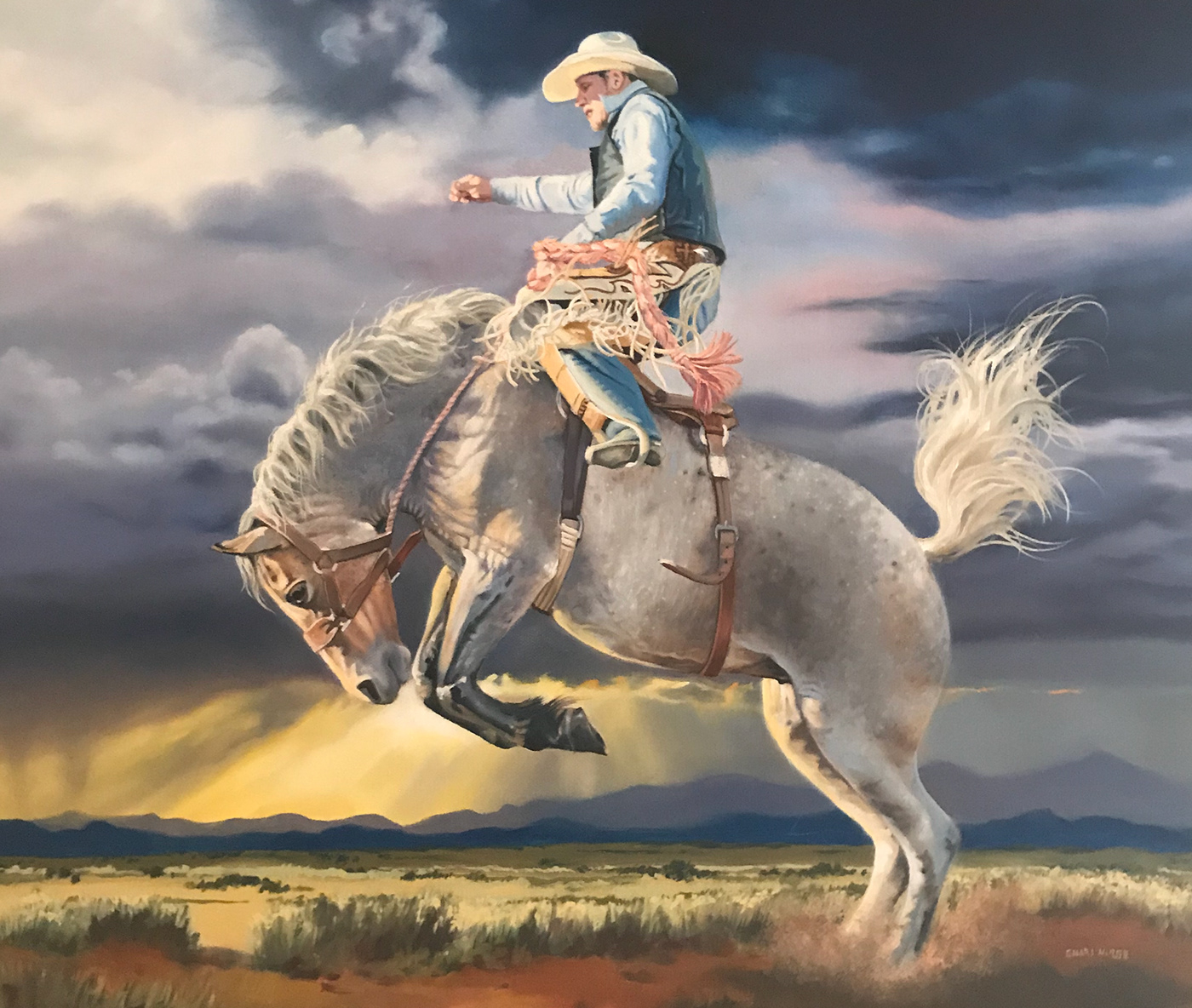equine art Oil Painting rodeo western art