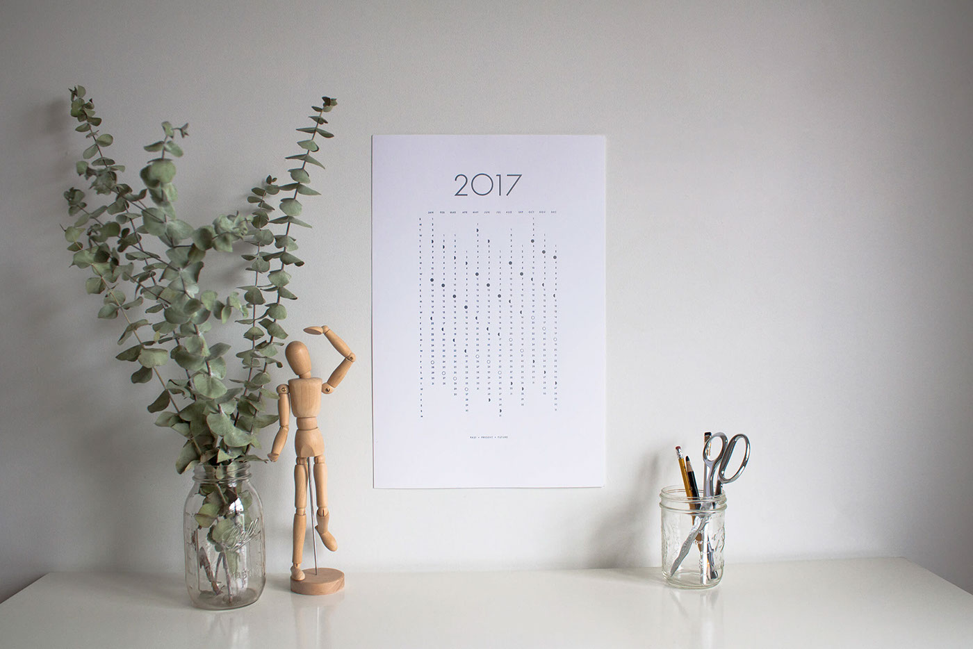 letterpress calendar lunar Brooklyn