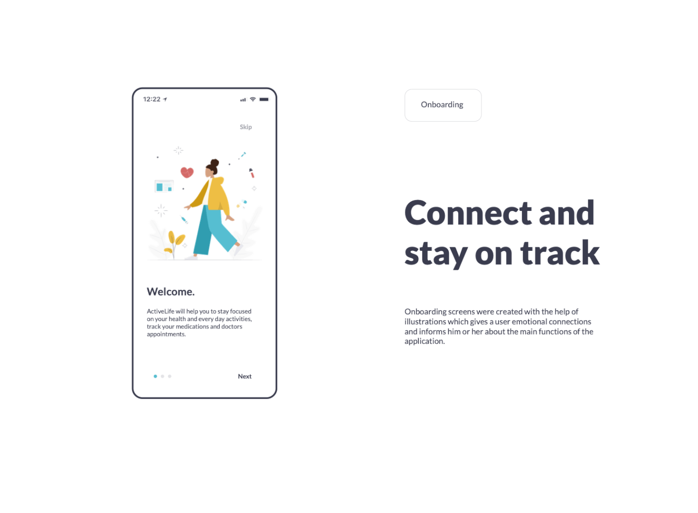 Onboarding Animation | ActiveLife | Julia Gale | Product Designer
