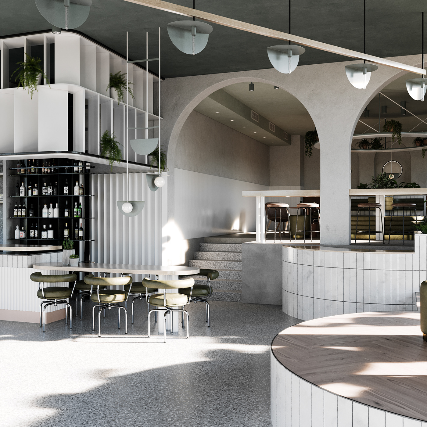 3D architecture archviz bar CGI corona corona renderer interior design  rendering restaurant