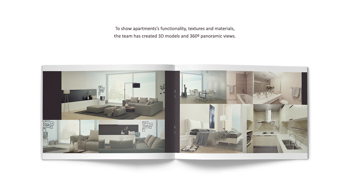 real estate apartments calpe spain 3D Render Website UI ux sale estate brandbook mobile Web exterior building