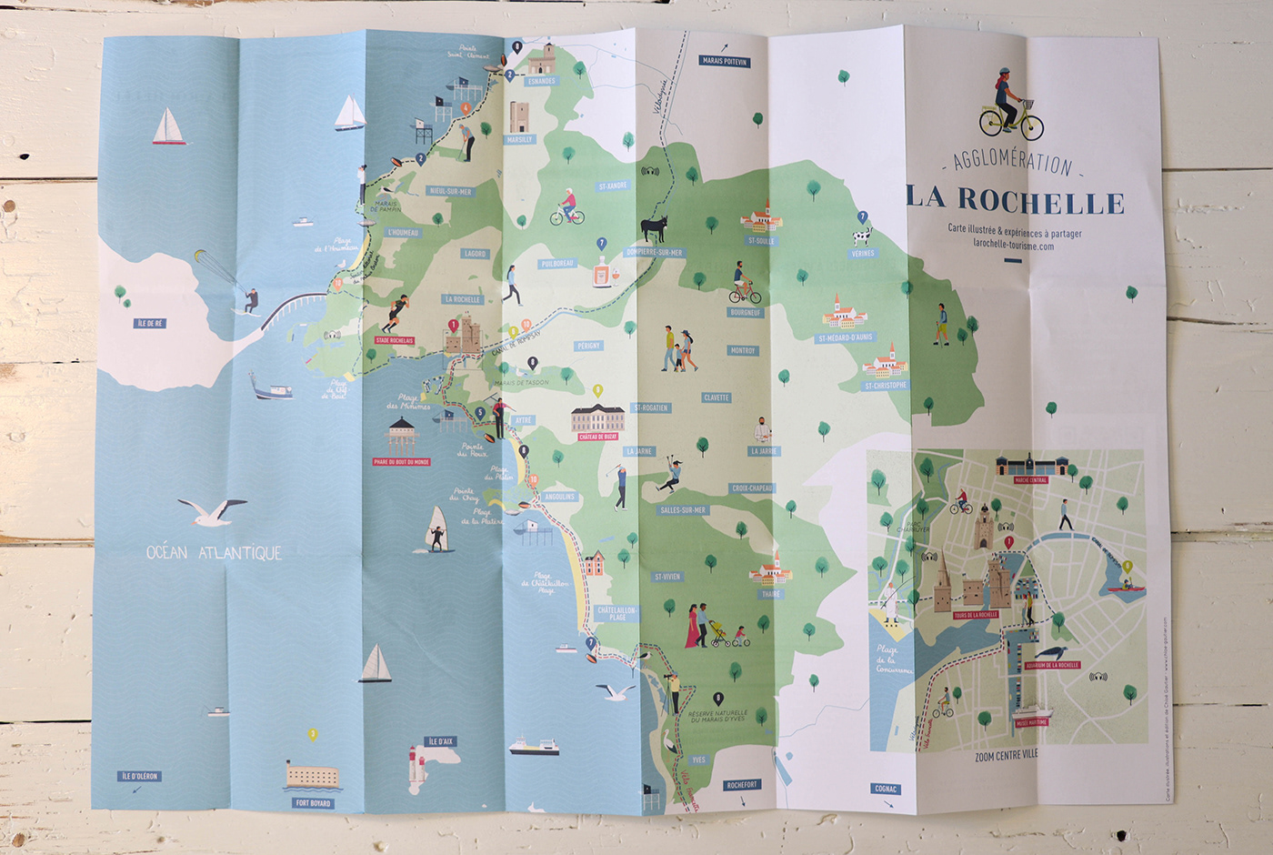 agglomeration Carte carte illustrée Iconographie ILLUSTRATION  illustration touristique illustred map la rochelle Plan Tourisme