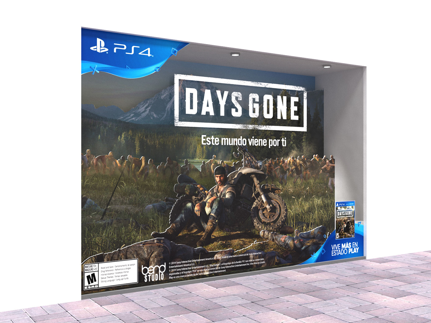 Days Gone playsation Retail activation Gaming Gamer pointofsale store Display showcase