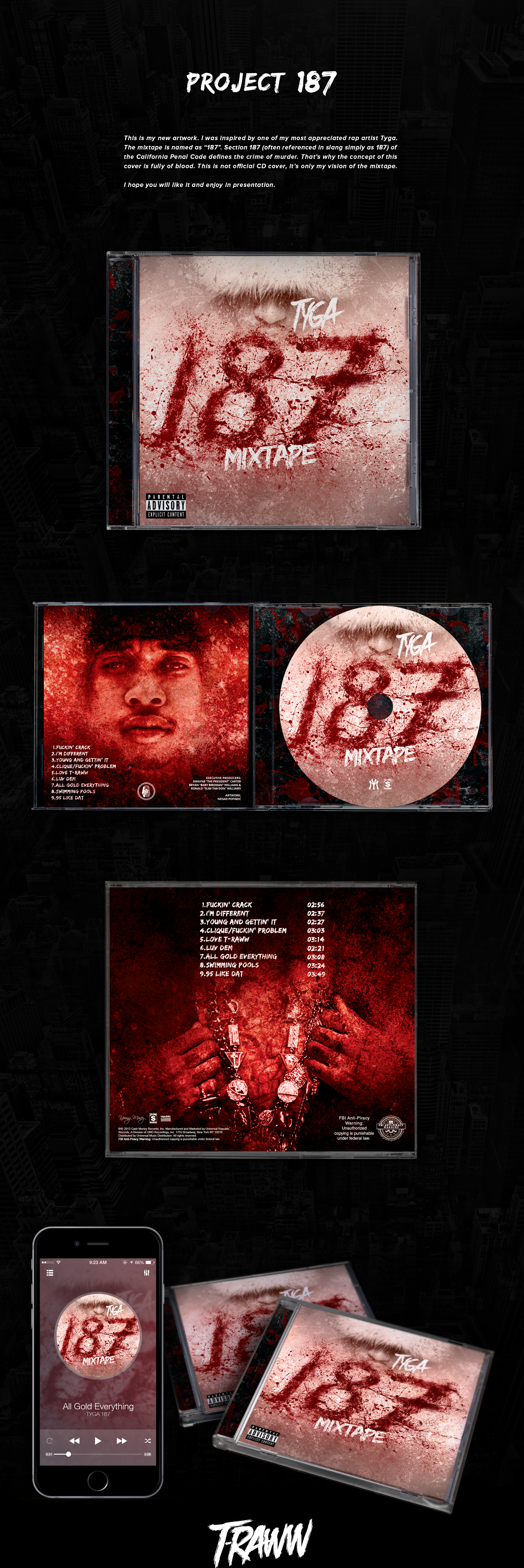 Tyga cover mixtape last kings Album design art concept print MUSICS graphic music design cover design artwork CD cover