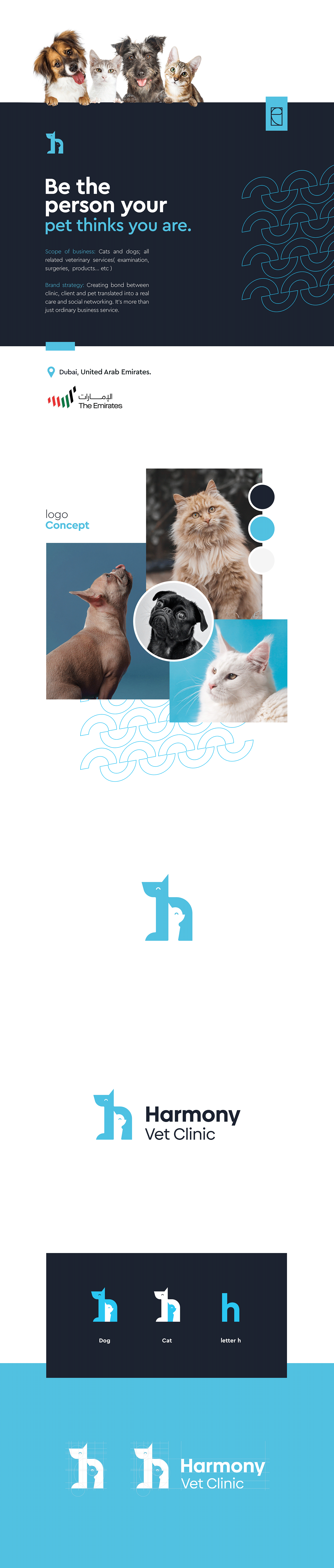 animals artwork branding  cats clinic dogs dubai identity logo veterinary