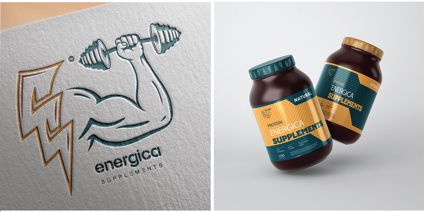 power energy brand identity adobe illustrator supplement gym fitness sport Food  Socialmedia