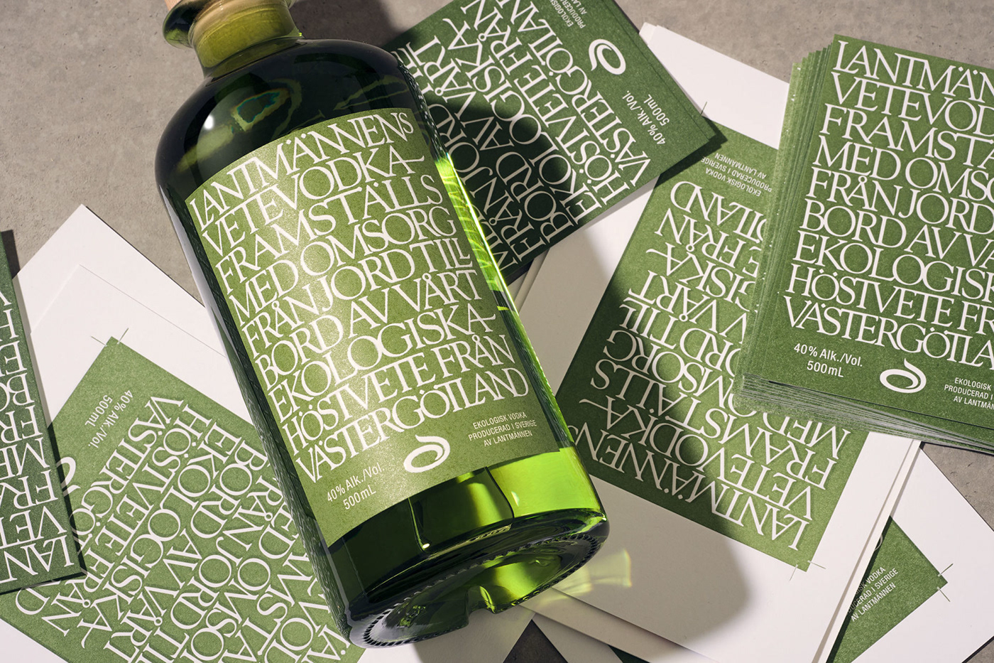 branding  design drink green Label organic package design  Packaging spirit Sweden