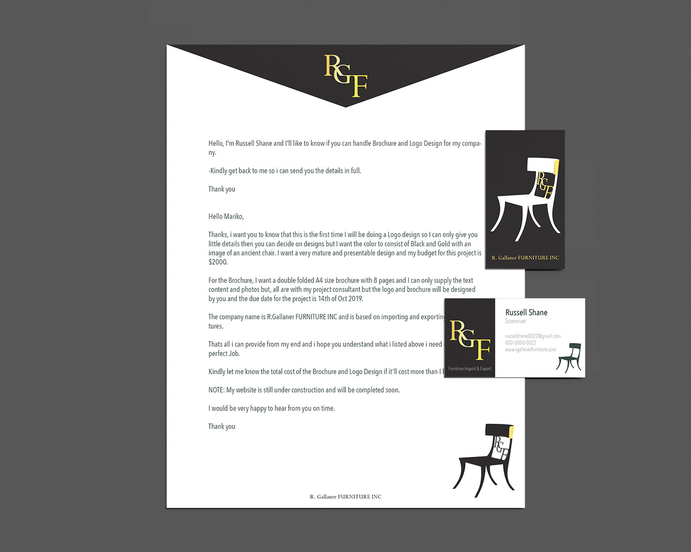 branding  chair elegant gold graphic design  Logo Design print design 