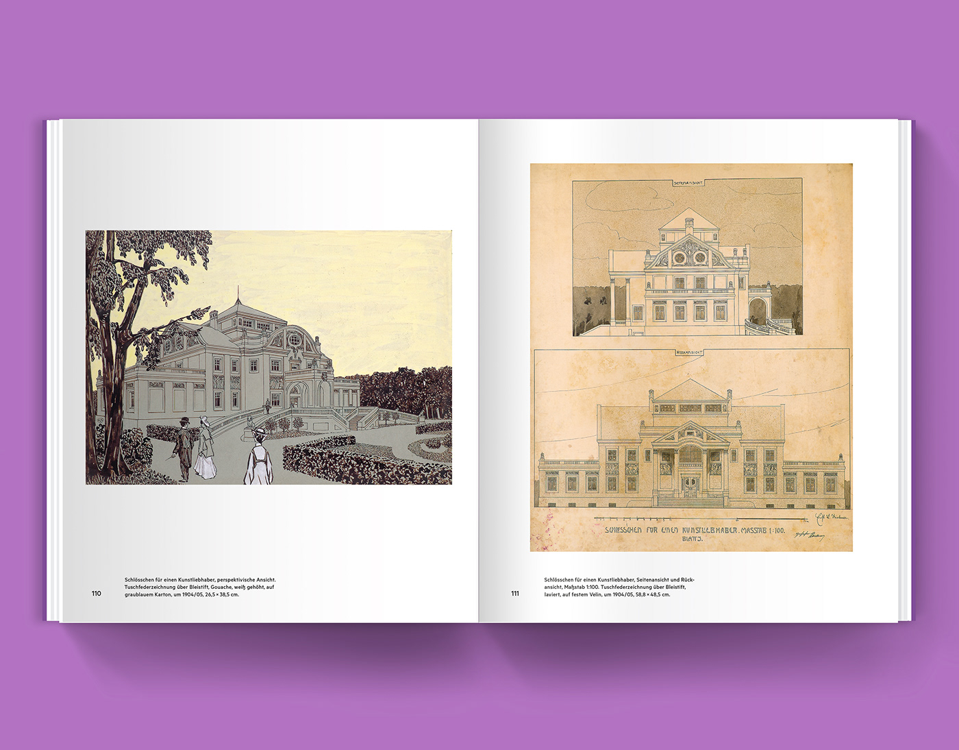 architecture artnouveau book Bookdesign booklayout grid Layout Ligatures purple typography  