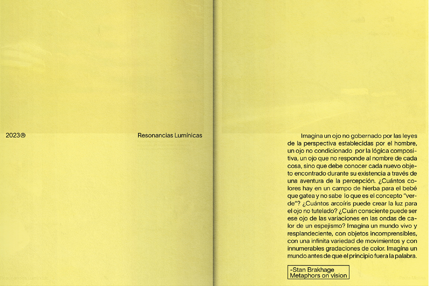editorial book design typography   experimental photography lights graphic design  yellow cover book design paula molina Resonancias Lumínicas