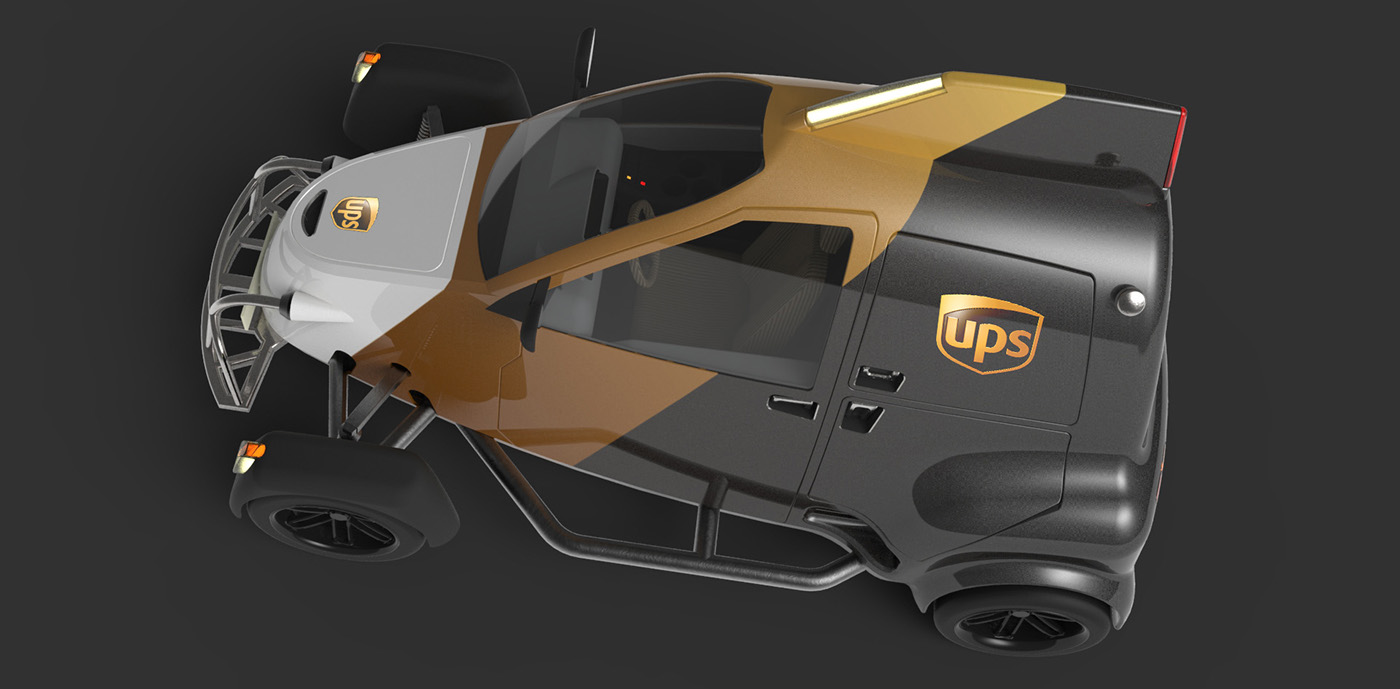 delivery pizza delivery dominos UPS fedex udv keyshot Solidworks delivery vehicle  postal delivery