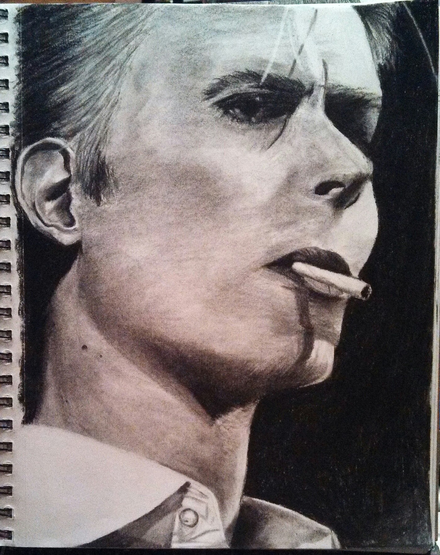 david bowie Bowie sketch portrait charcoal