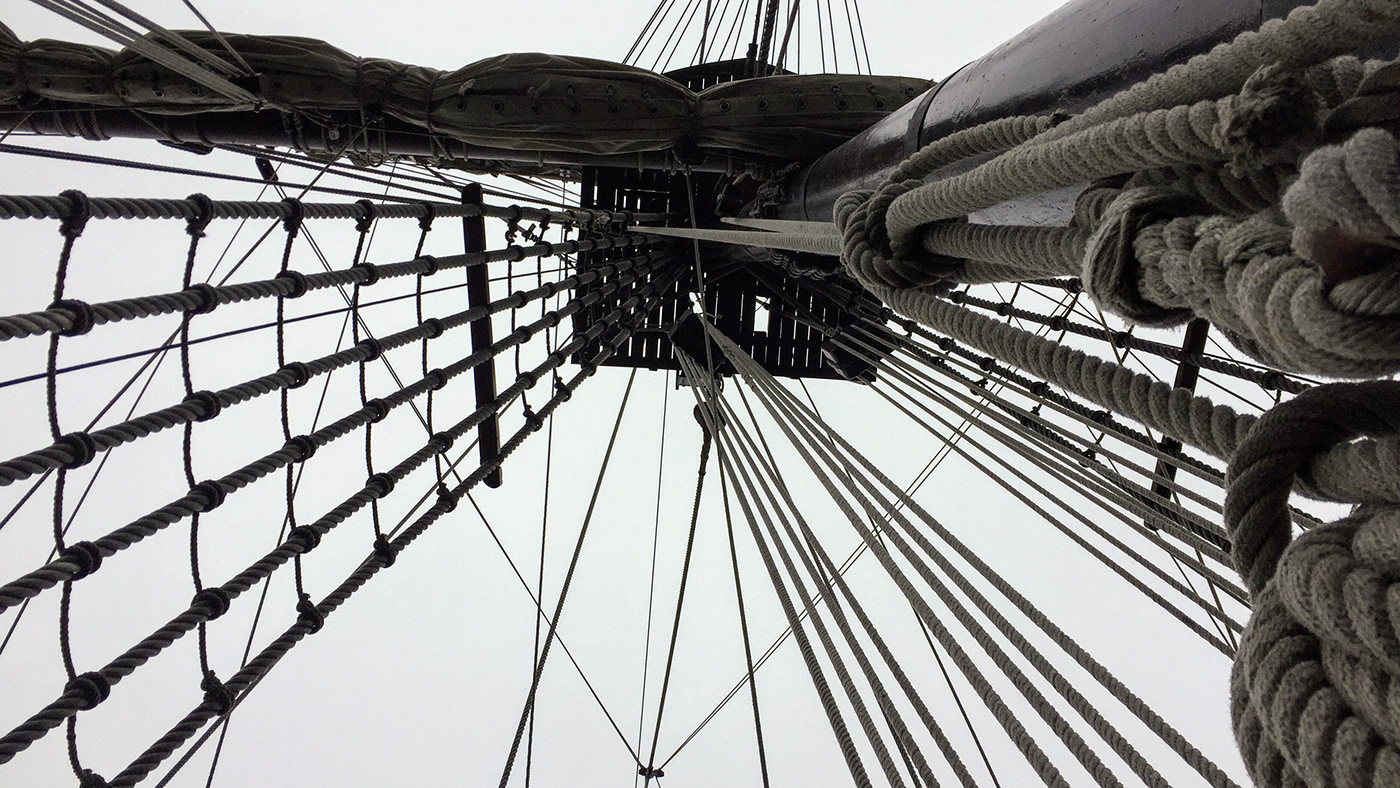 Suspension bridge tall ship pirate Sails
