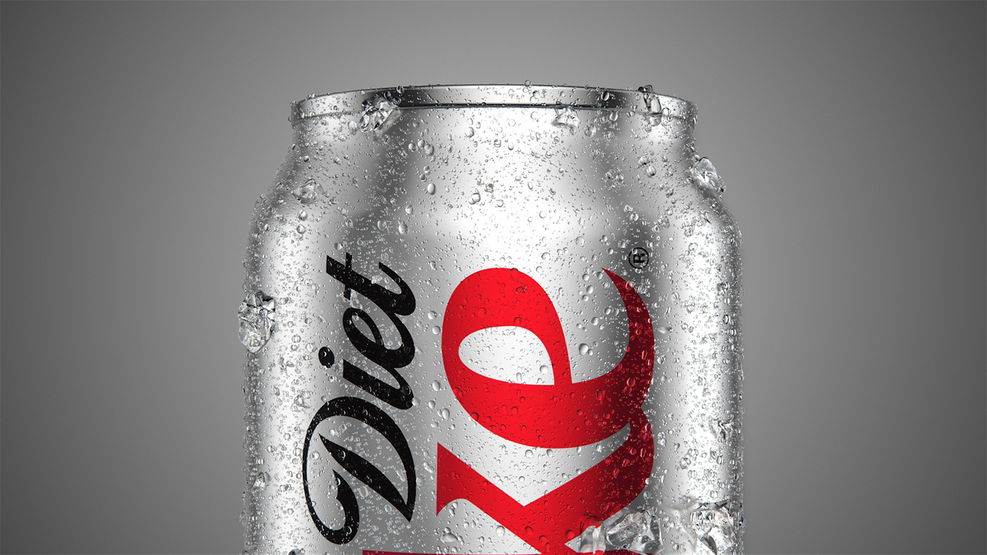 3D can CGI coke condensation diet diet coke ice Render soda