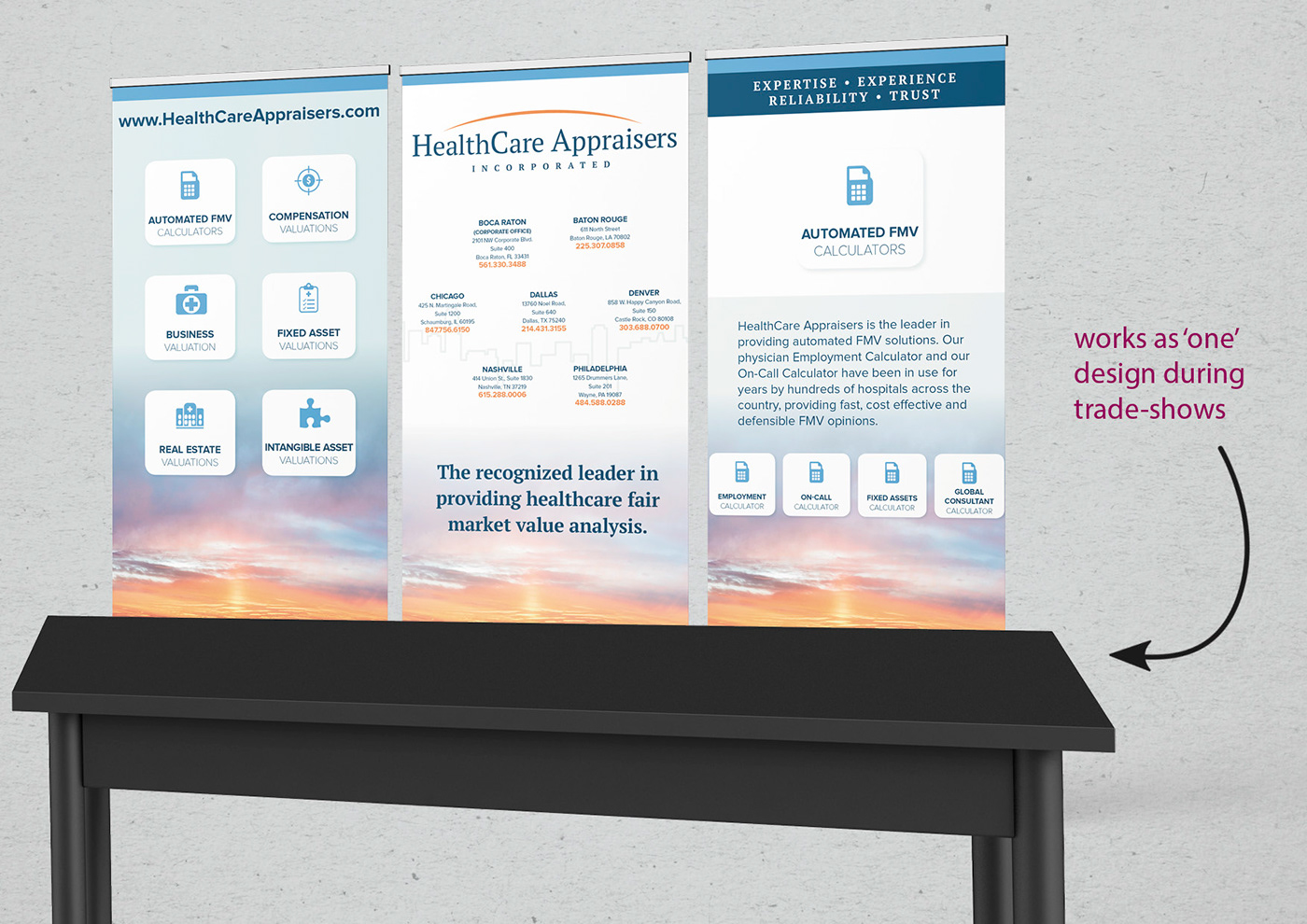 stand up pull up banners to use at a booth at conferences, tradeshows to advertise their company