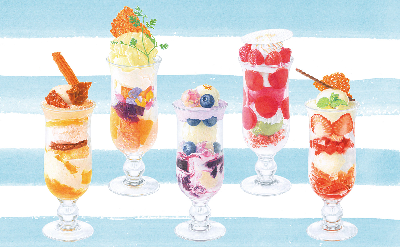 delicious Fruit glass parfait parfait glass realistic Shiseido Parlor stripe Sweets