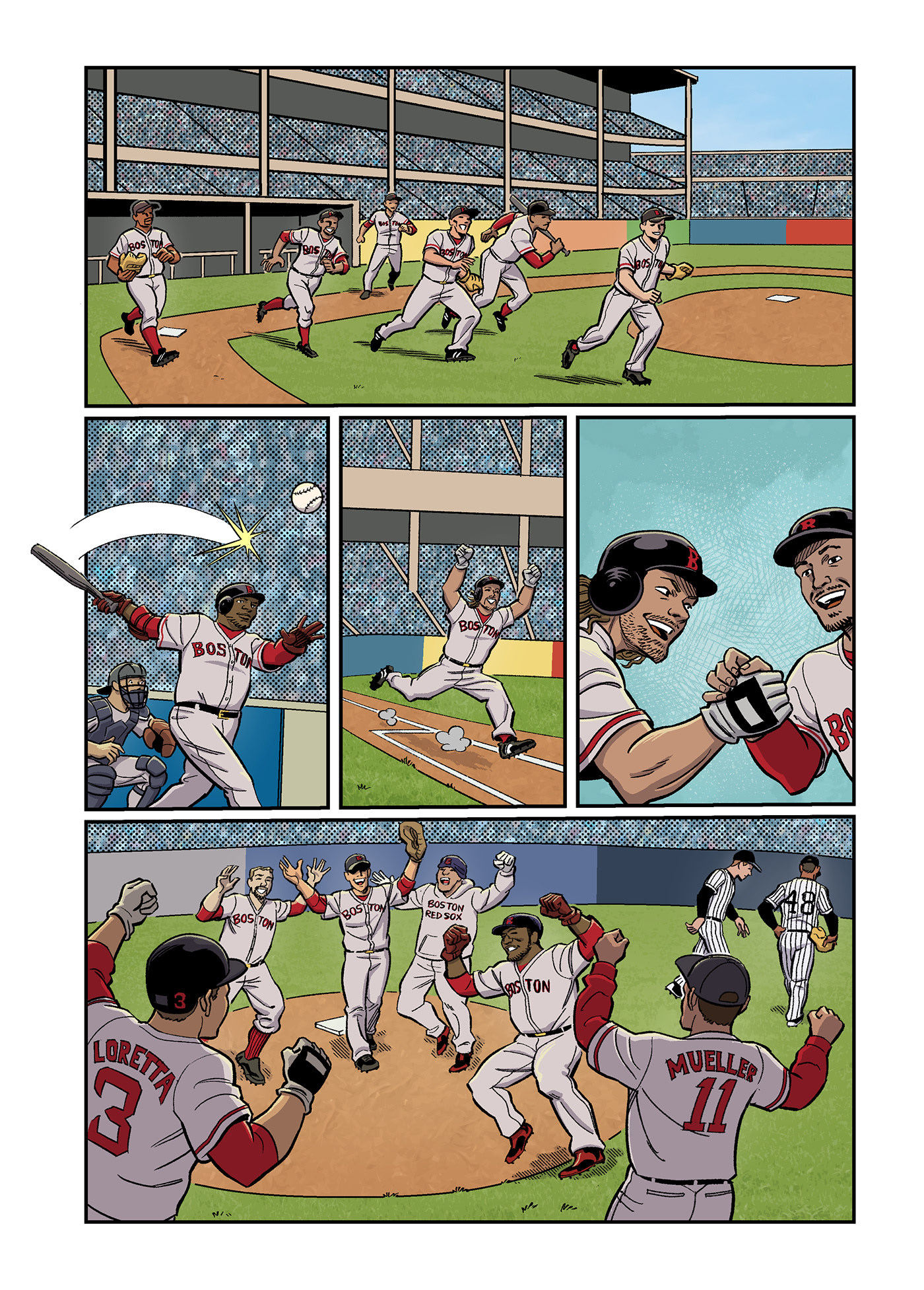 comic ILLUSTRATION  Drawing  Comic Book comic art baseball line art Sequential Art