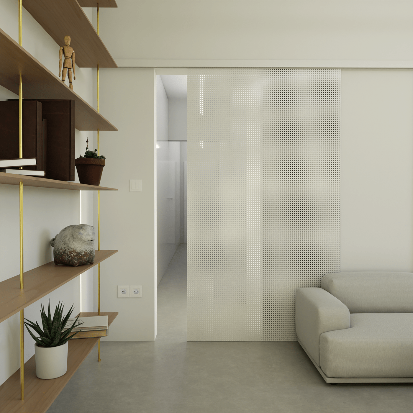 architecture brass interiordesign apartment archviz grey home Interior visualization White