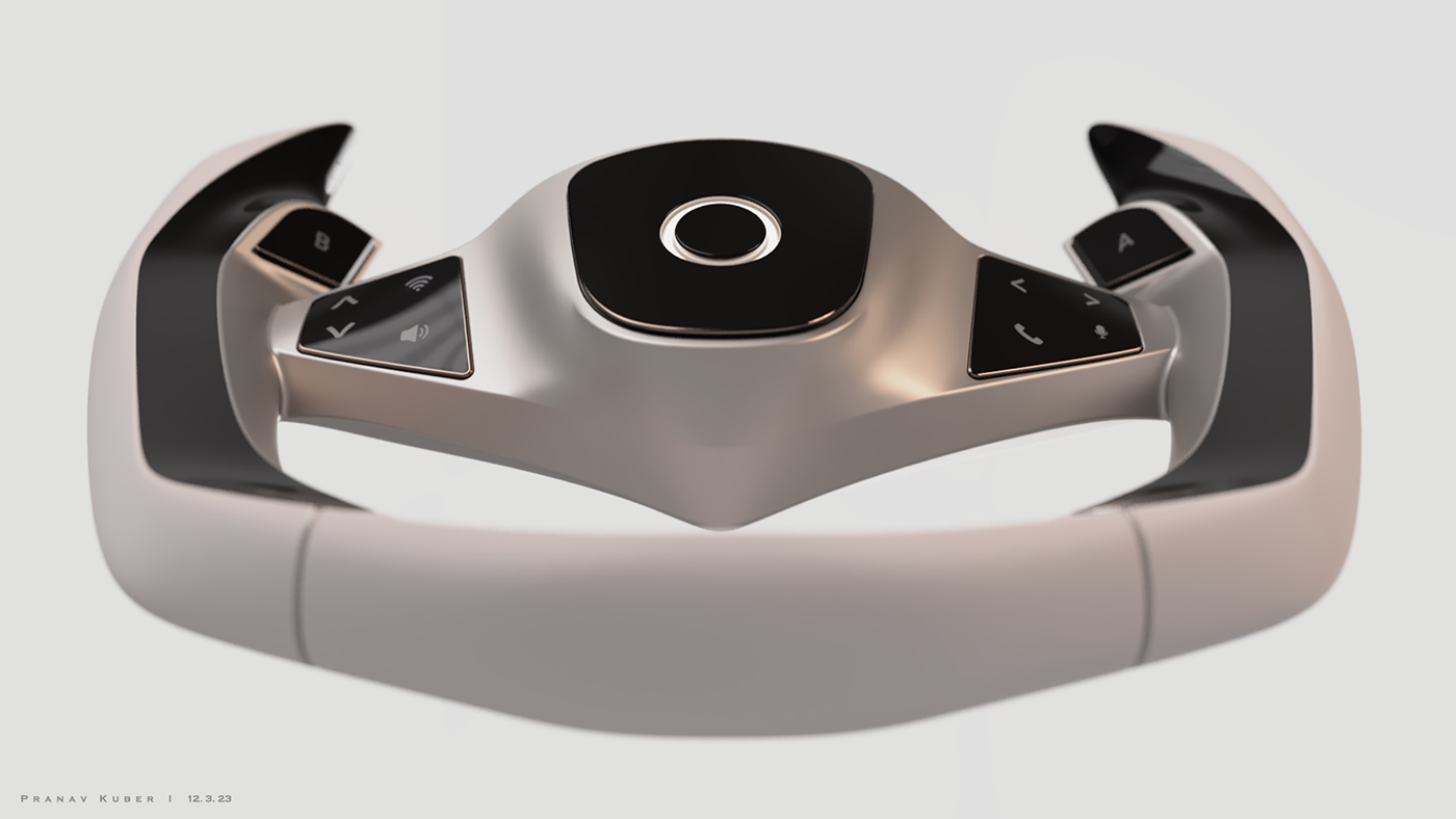 3D design concept product Render industrial design  steering wheel yoke automotive   styling 