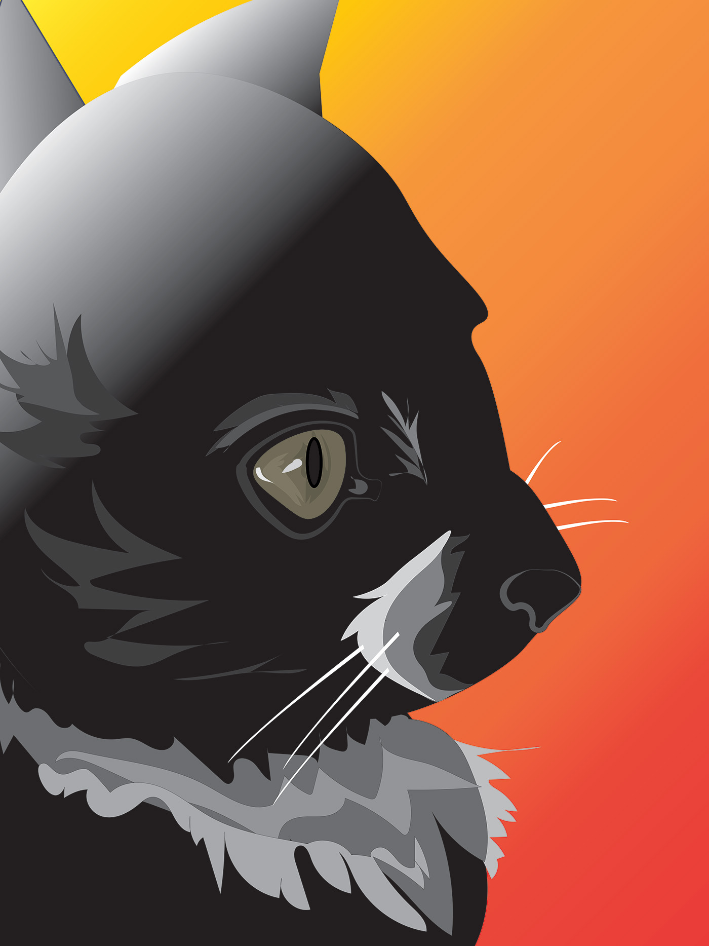 Illustrator Cat ILLUSTRATION  side profile