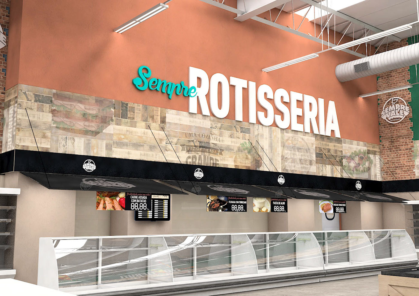 Supermarket Signage Sinalização supermercado 3D