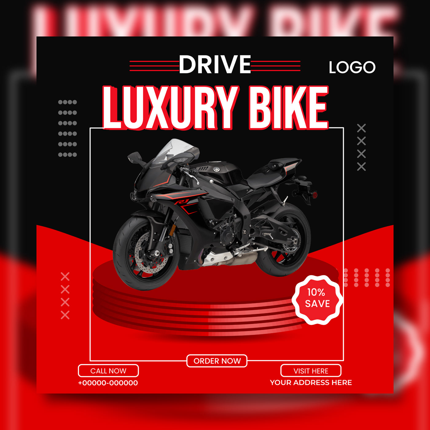 modern 3D 3ds max Bike motorcycle Social media post marketing   Advertising  ads unqiue